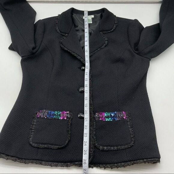 Laura Ashley Lace Trim & Sequin Design Blazer MEDIUM - Picture 13 of 14